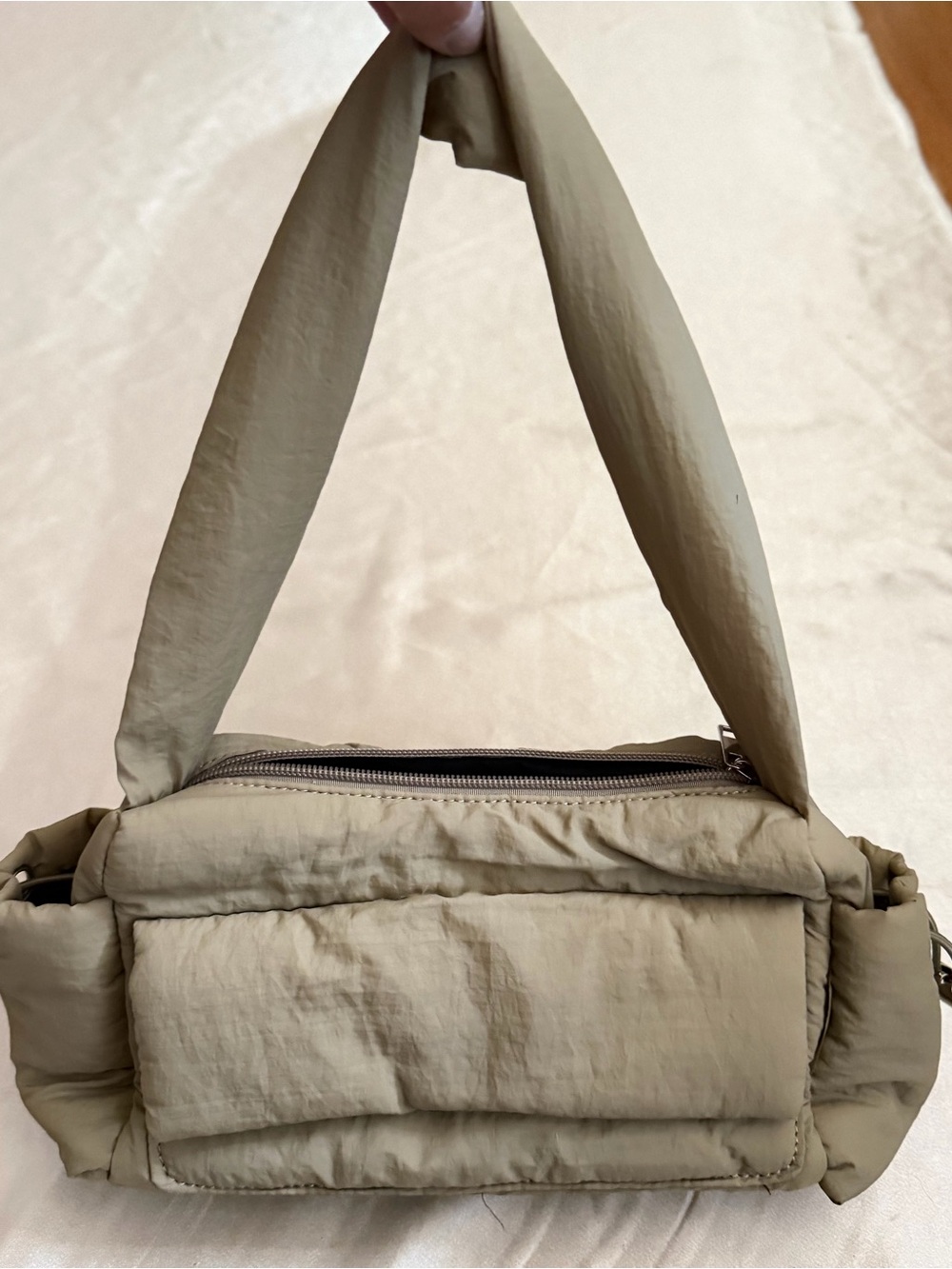 Boohoo Nylon Cargo Shoulder Bag In Stone